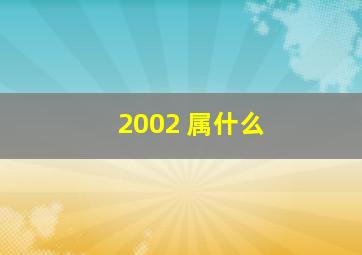 2002 属什么